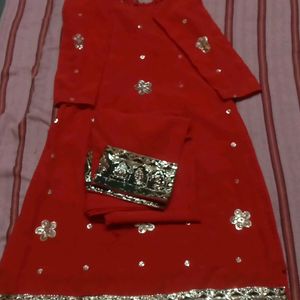 Stitched Red Colour Suit