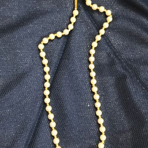 Cream and Gold Bead Necklace