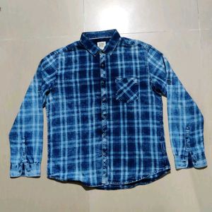 Dnmx Denim Blue Checks Shirt