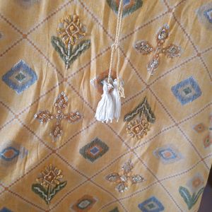 Straight Printed Yellow Kurta