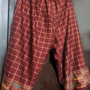 Burdundy Plazo Suit With Dupatta 42 Bust