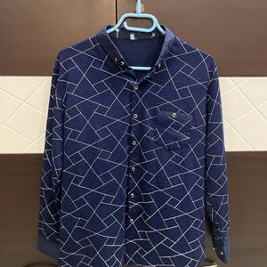 Blue Abstract Print Shirt