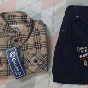 Shirt And Shorts Set For 2 Yrs Boys