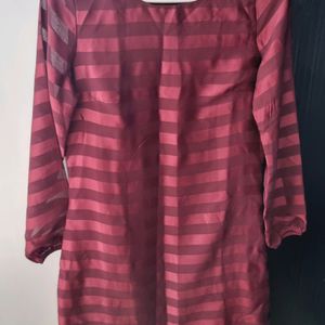 A-line Maroon/wine Coloured Dress