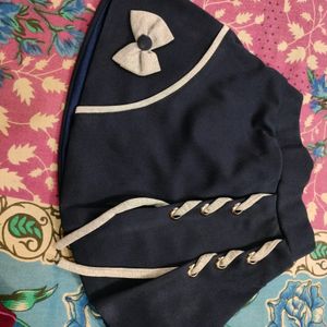 Grey - Navy Blue Skirt And Top For Baby Girl