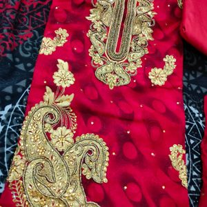 New PartyWear Suit Moti Work Full Embroidery Dupta