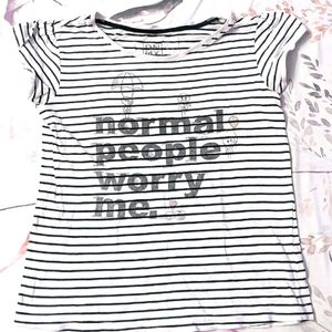 Black N White Stripped Tshirt