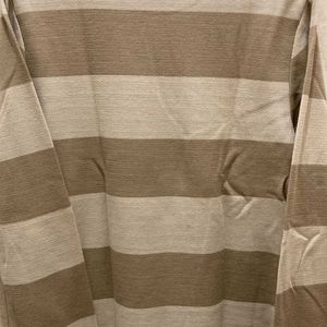 ZUDIO Beige Textured Stripe Slim Fit T-Shirt.