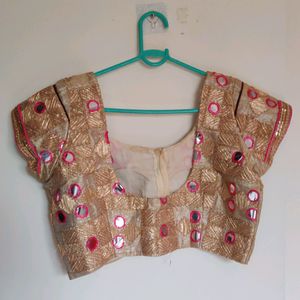 Golden Beige Designer Blouse