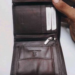 Mens Trendy Genuine Lthear Brown Wallet