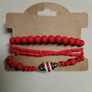 Red Matt Finished Bracelets