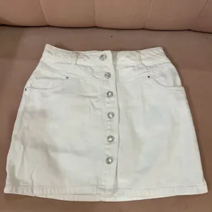 Nuon White Denim Skirt