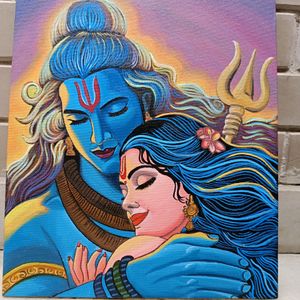 Shiv Parvati Canvas Painting