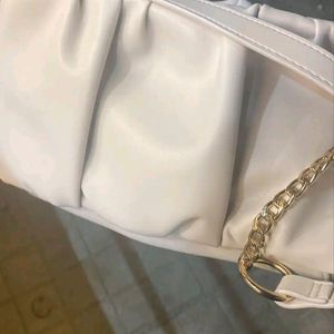 Miraggio Cream Coloured Soft Gathered Shoulder Bag