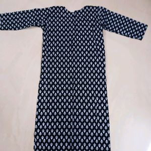 Black Kurta With White Prints