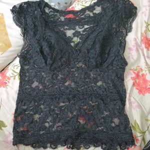 Sheer Lace Top With Inbuilt Padding