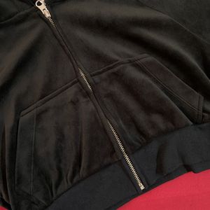 H&M Velour Zip Hoodie Jacket