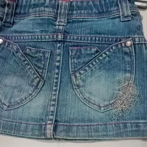 Baby Girl Denim Skirt Cum Shorts