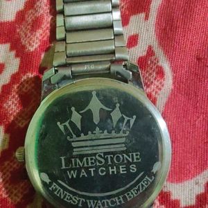 LIMESTONE Day and Date Functioning Steel Strap30Ne