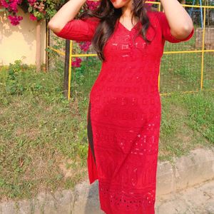 Red Beautiful Kurti Sequence❤️🔥✨