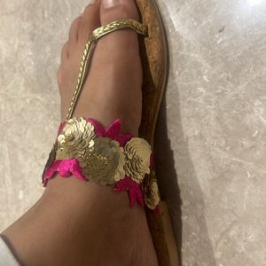 Embroidered Flats For Ethnic Wear