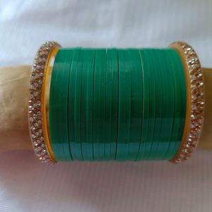 Green Plastic Bangles Set.