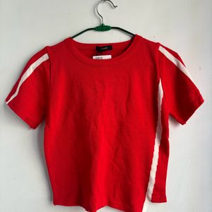 Women Red Solid Top