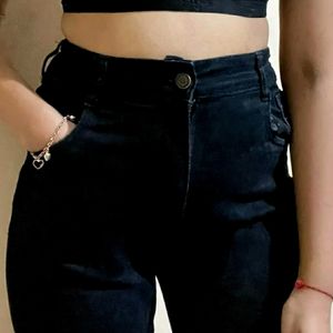 Black High Waist Jeans Stretchable