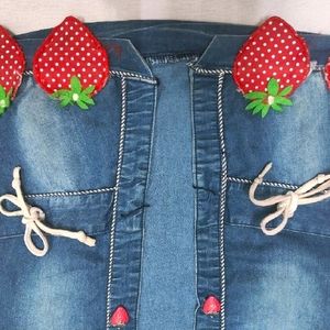 Girl's Denim Top Shrug with Stylish Design