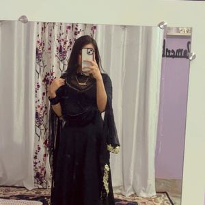 Black Anarkali Set