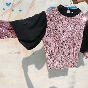 Sequin Megenta Pink Top 💗