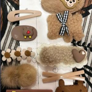 Korean Cute Kawaii Fur Hair Pin Clips