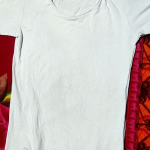 Circle Neck White Tshirt For Men