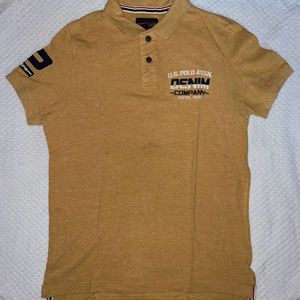 Men USPA Yellow Polo Tshirt