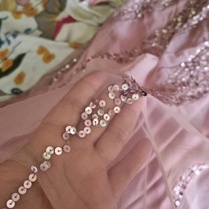 PARTY WEAR GOWN - ONION PINK COLR