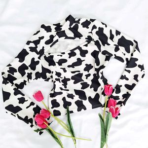 Cow Print Neck Cut Out Top