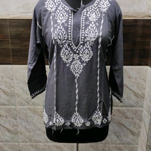 Short chikankari top  For Women