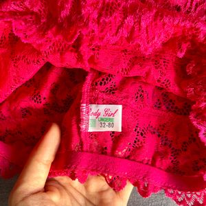 Hot Pink Bridal Lingerie Set For Women