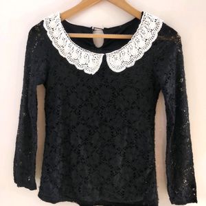 Beautiful Black Lace Top With Nice Collor