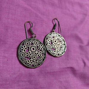 925 Floral Disc Earring