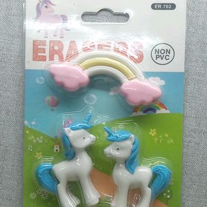 Eraser Set Of Unicorn And Rainbow