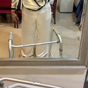 White pants - satin - plus size -  Not Worn