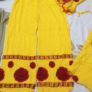 Yellow Kurta With Palazzo