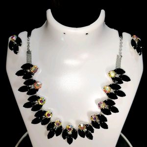 Original Glass Stone Necklace set With Earring