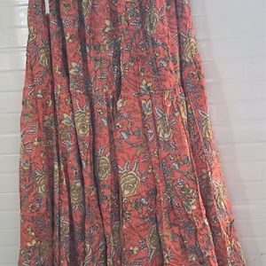 Vibrant Light Orange Or Coral Lahenga/Skirt