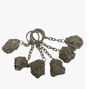 Natural real Pyrite Stone Key Chain