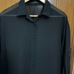🆕Sureve Oversized Sheer Black Shirt