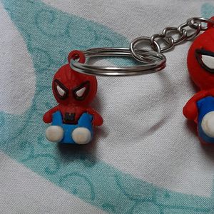 Spiderman& Superman Keychain