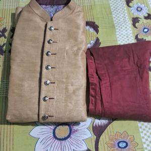 Khadi Cloth Shirwani Amd Cotton Pajami