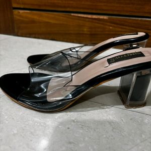 Black Transparent Heels